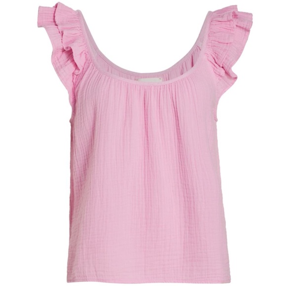 Flutter Sleeve Scoop Neck Top